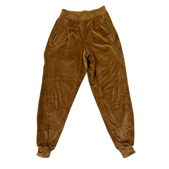 SKIMS Velour Joggers Sienna Gold Brown Drawstring Waist size S - Picture 2 of 4